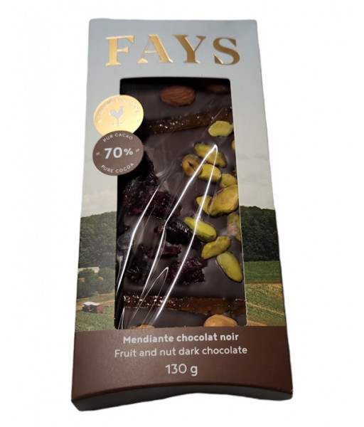 Fays - Chocolat Noir Fruit et Noix - 130g