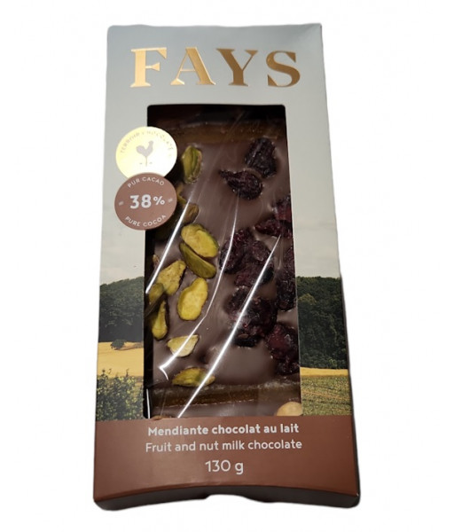 Fays - Chocolat au Lait Fruit et Noix - 130g
