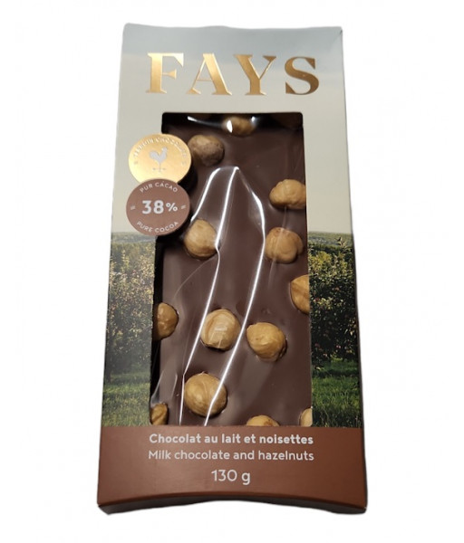 Fays - Chocolat au Lait et Noisette - 130g