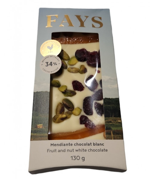 Fays - Chocolat Blanc Fruit et Noix - 130g
