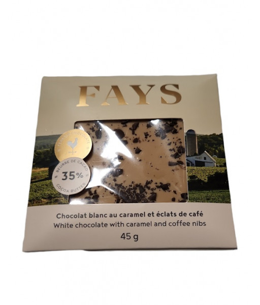 Fays - Chocolat Blanc Caramel et Éclat de Café - 45g