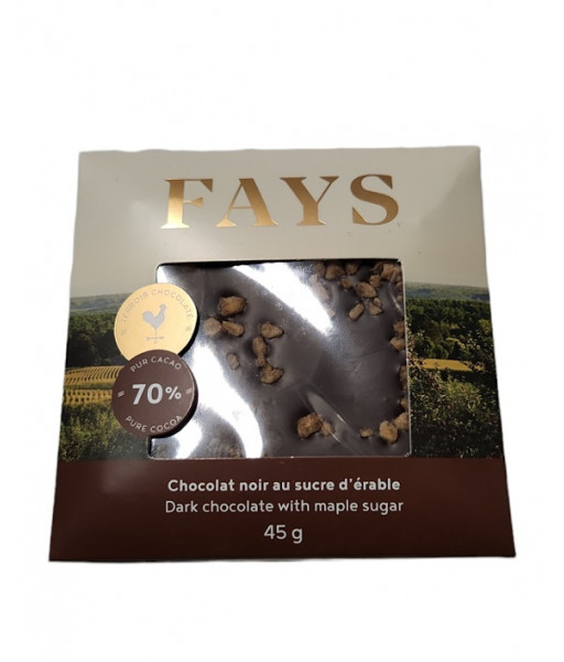 Fays - Chocolat Noir Sucre d'Érable - 45g